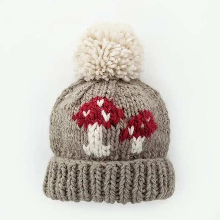 Mushroom Pom Pom Beanie Hat