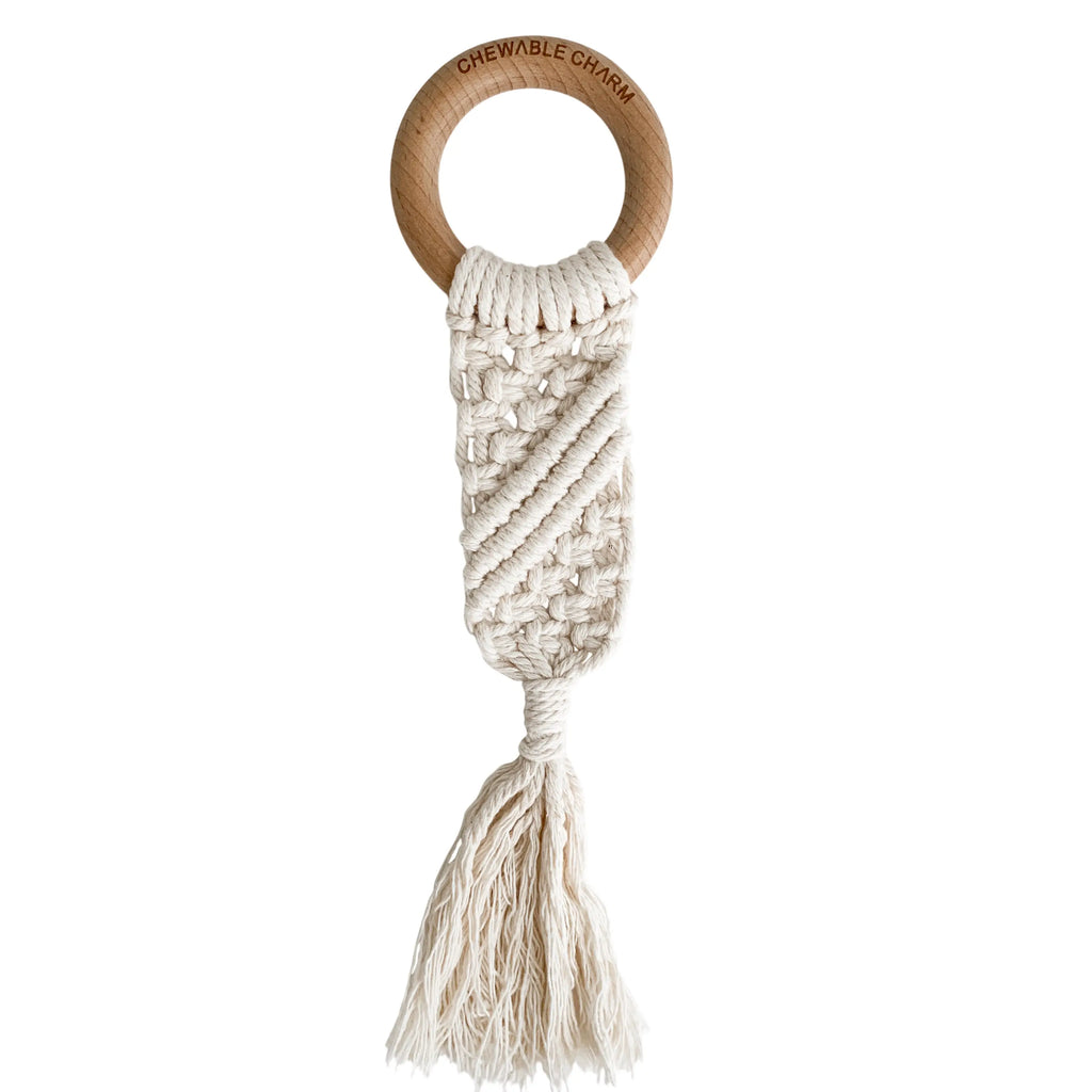 Luna Macrame Teether | Cream