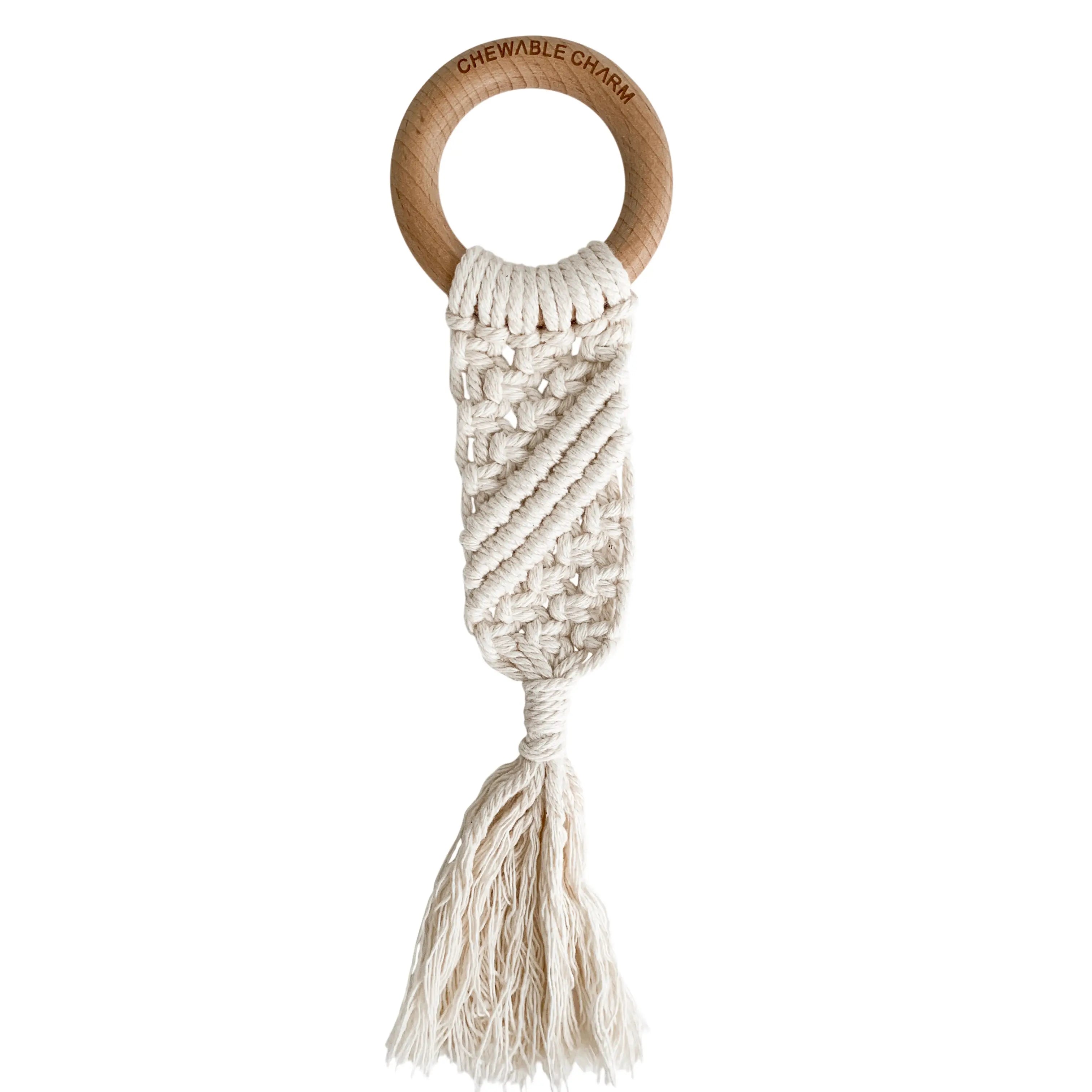 Luna Macrame Teether | Cream