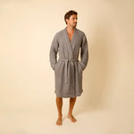 Load image into Gallery viewer, The Organic Weightless Waffle Robe - Coal

