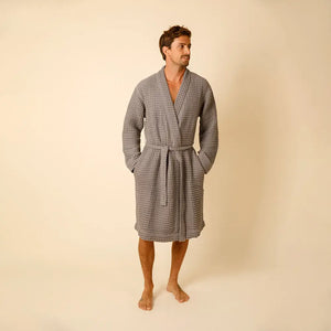 The Organic Weightless Waffle Robe - Coal