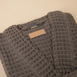Load image into Gallery viewer, The Organic Weightless Waffle Robe - Coal
