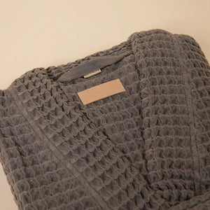 The Organic Weightless Waffle Robe - Coal