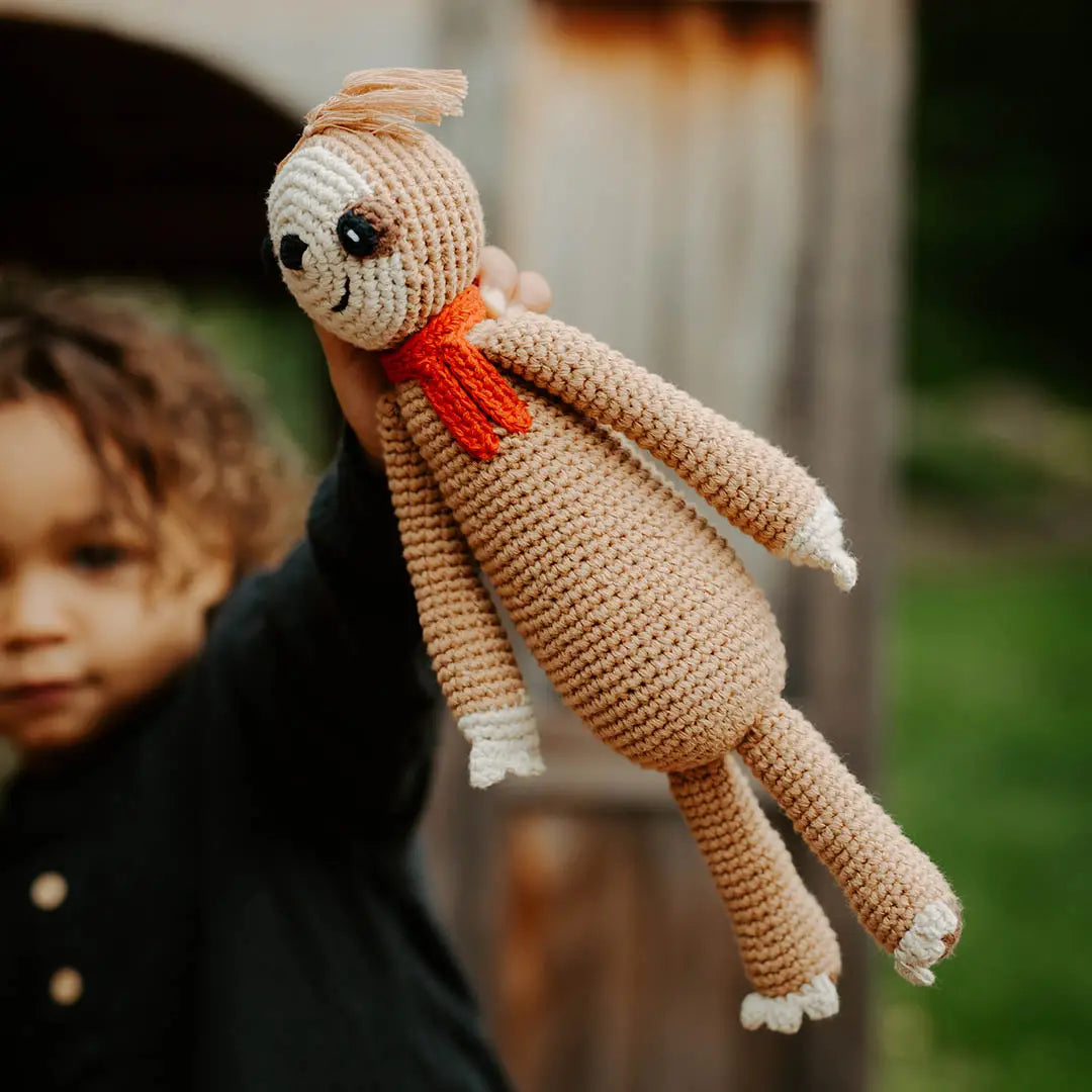 Organic Crocheted Rattle Toy | Sloth