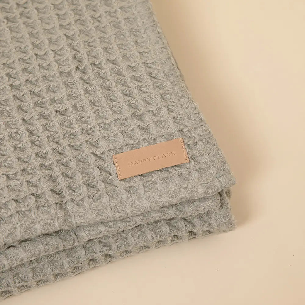 Organic Weightless Waffle Throw Blanket | Aloe