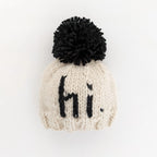 hi. Black Pom Pom Beanie Hat