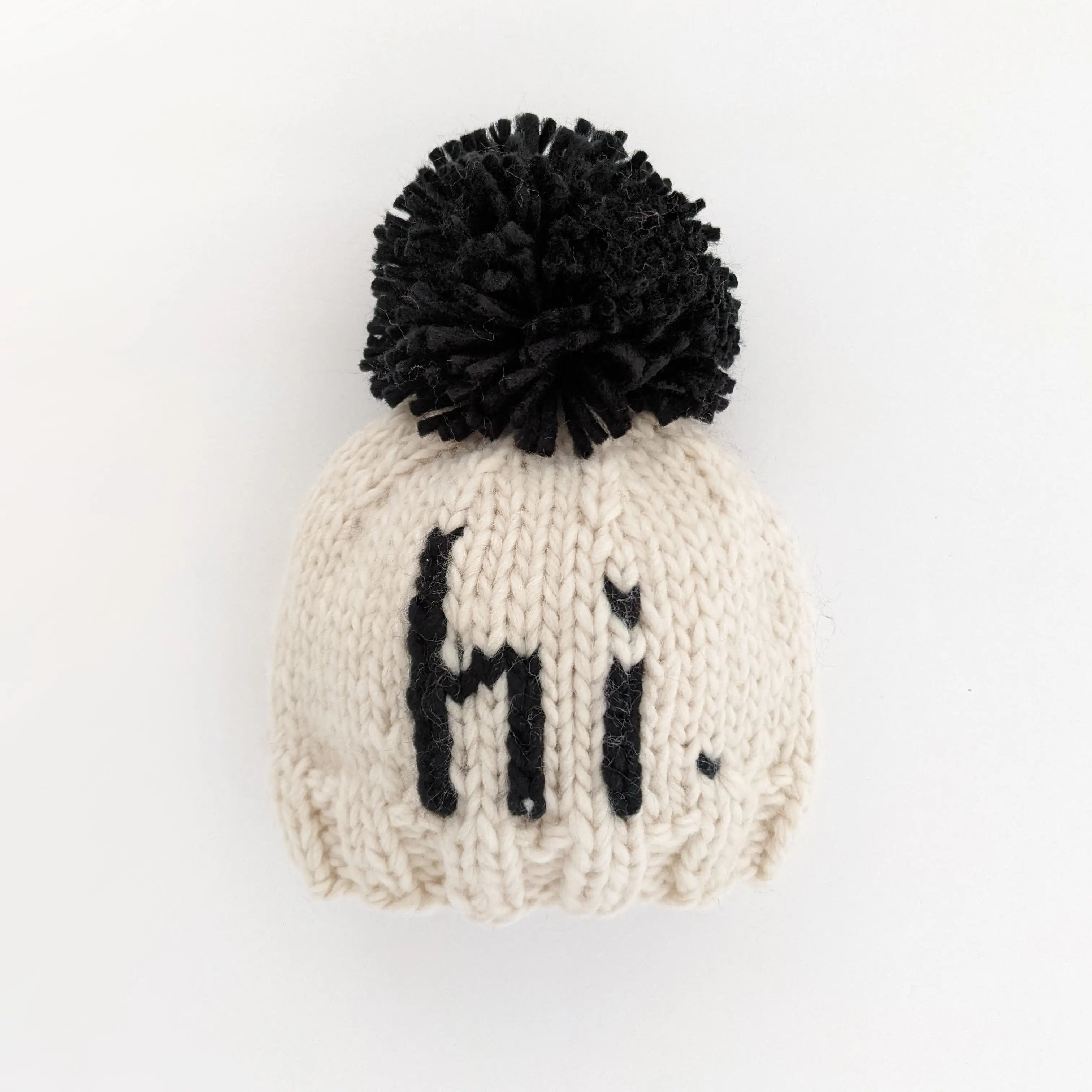 hi. Black Pom Pom Beanie Hat
