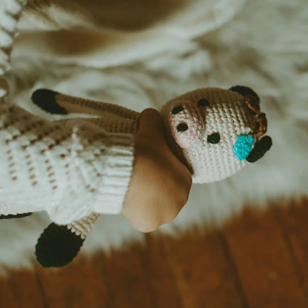 Organic Crocheted Rattle Toy | Cow