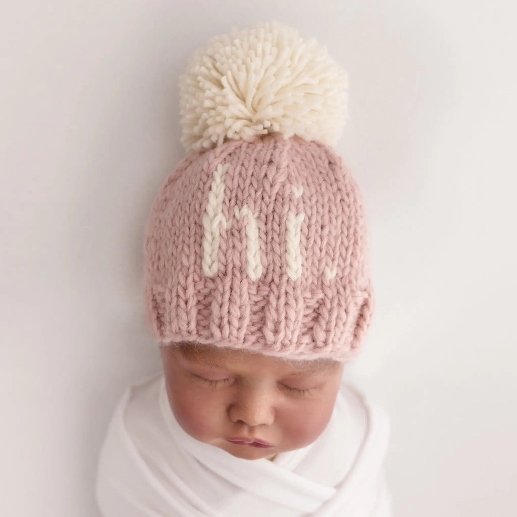 hi. Rosy Pom Pom Beanie Hat