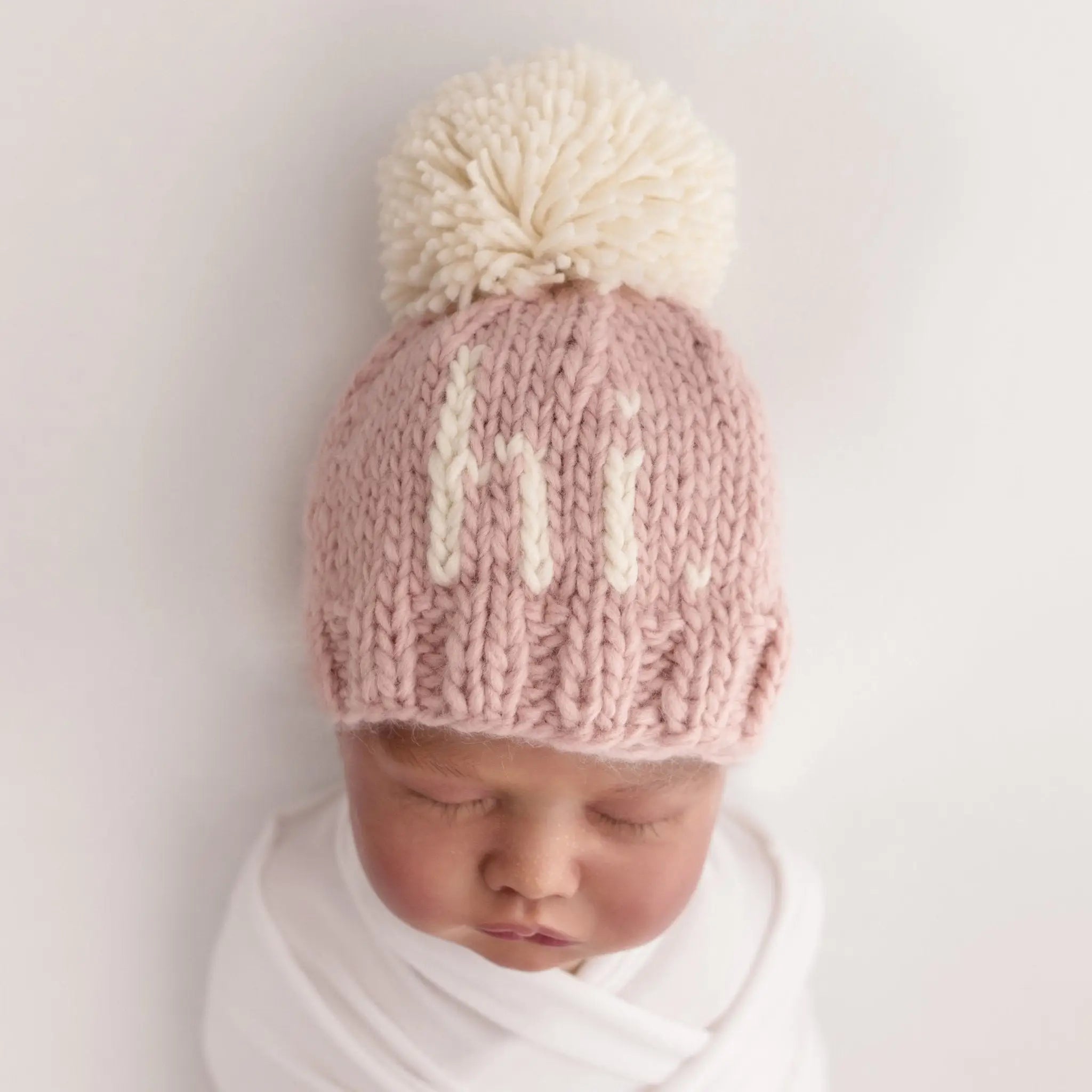 hi. Rosy Pom Pom Beanie Hat