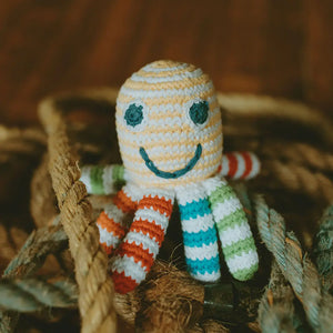 Organic Crocheted Rattle Toy | Octopus