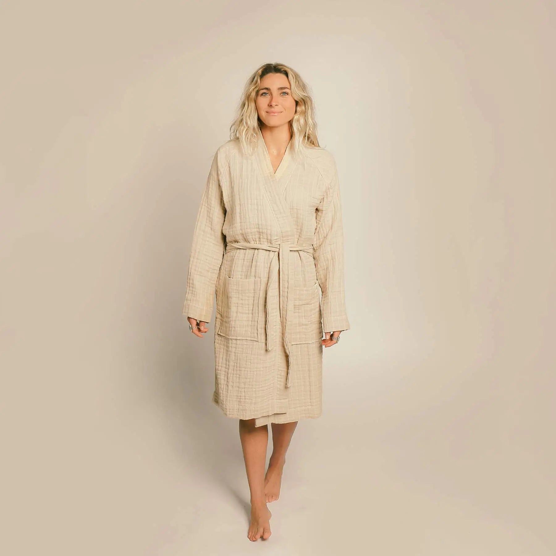 The Organic Gauzy Robe - Sand