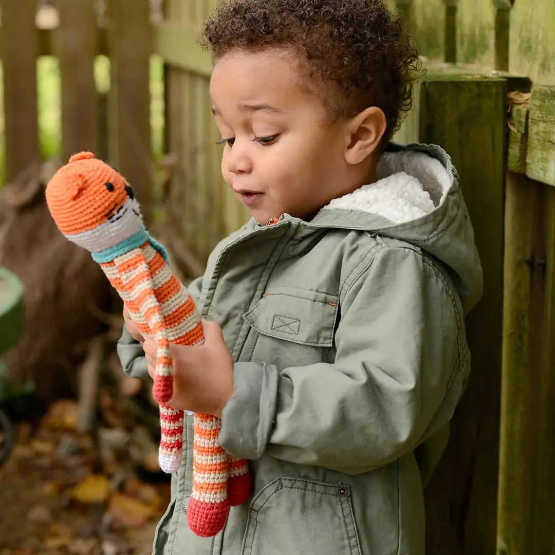 Organic Crocheted Rattle Toy | Fox