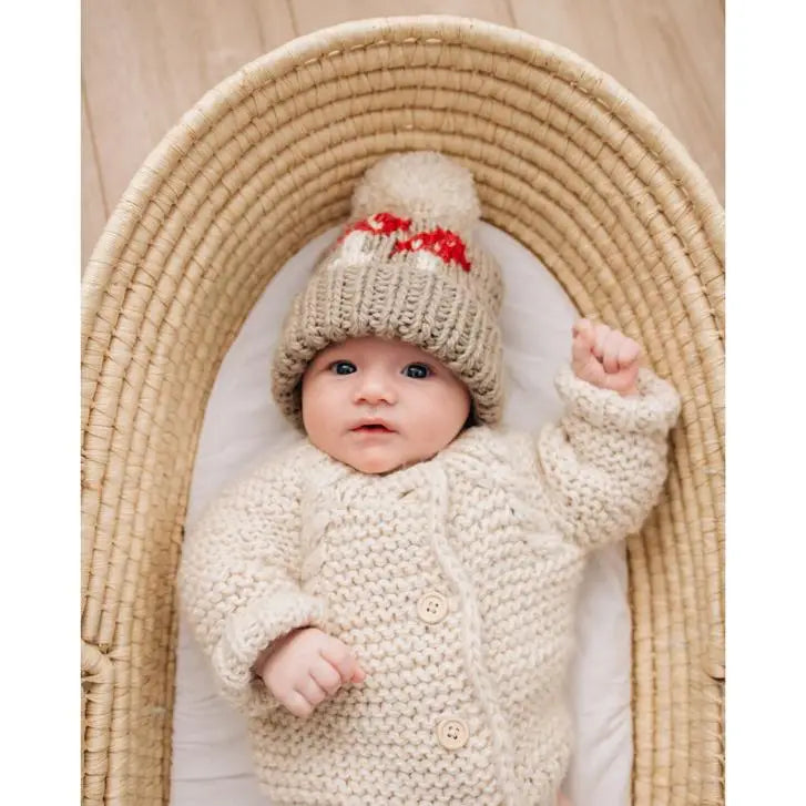 Mushroom Pom Pom Beanie Hat