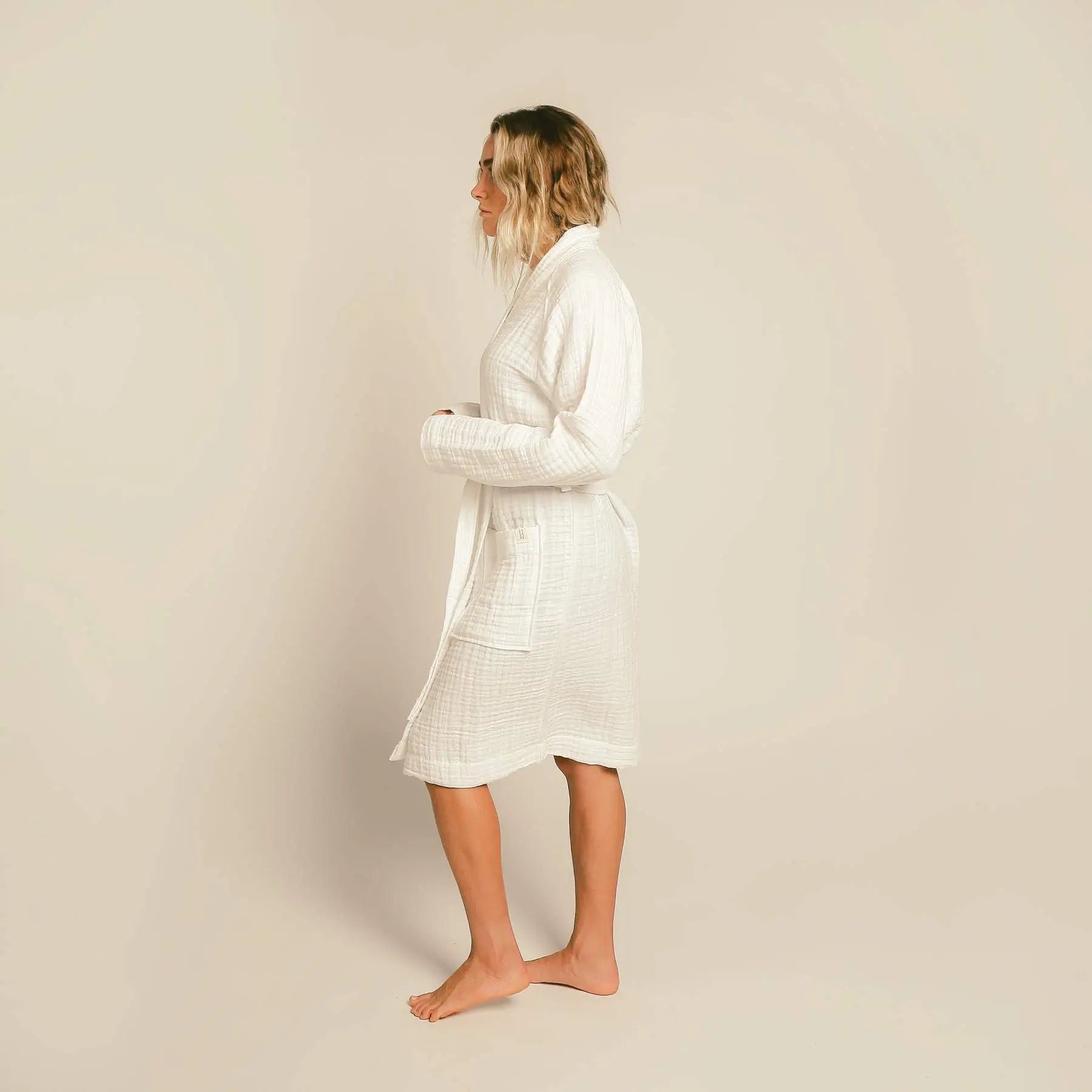 The Organic Gauzy Robe - White