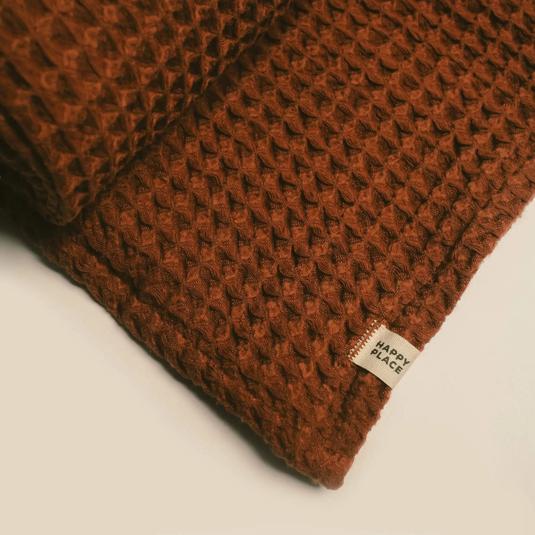 Organic Weightless Waffle Throw Blanket | Clay