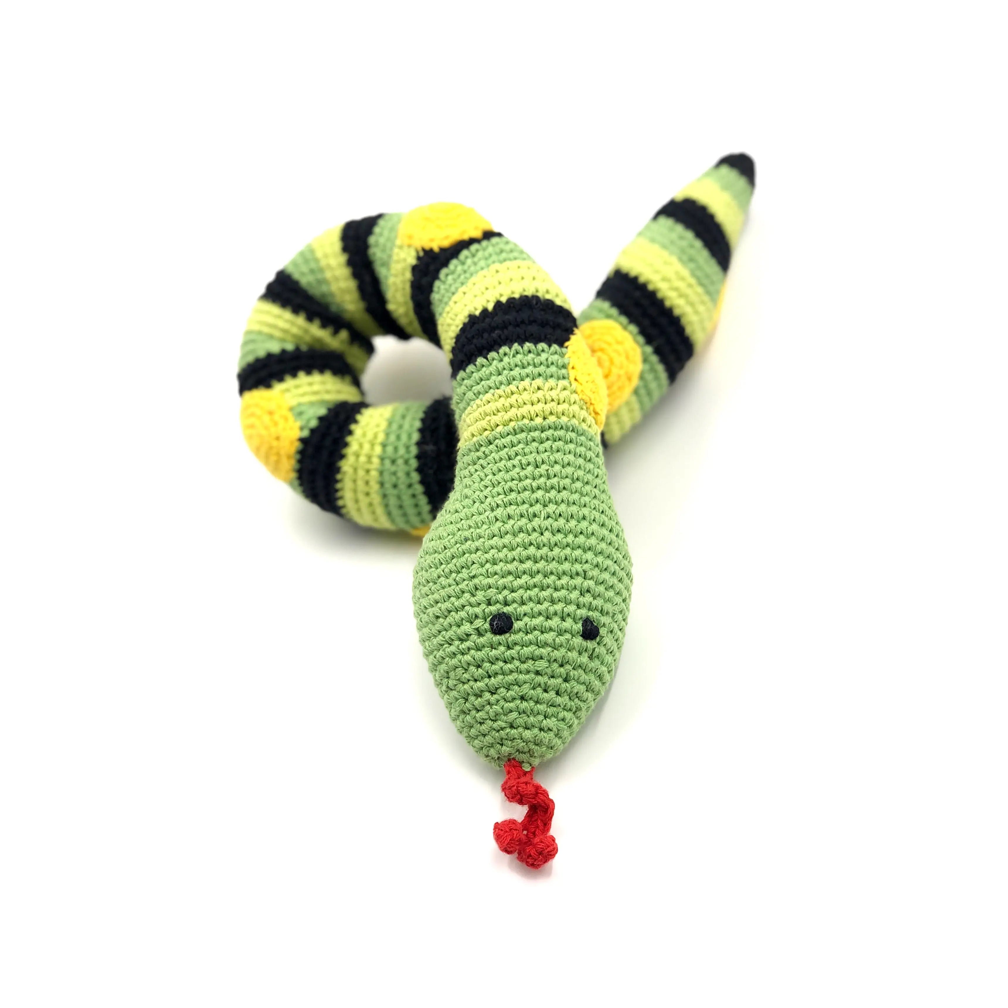 Organic Crocheted Rattle Toy | Snake