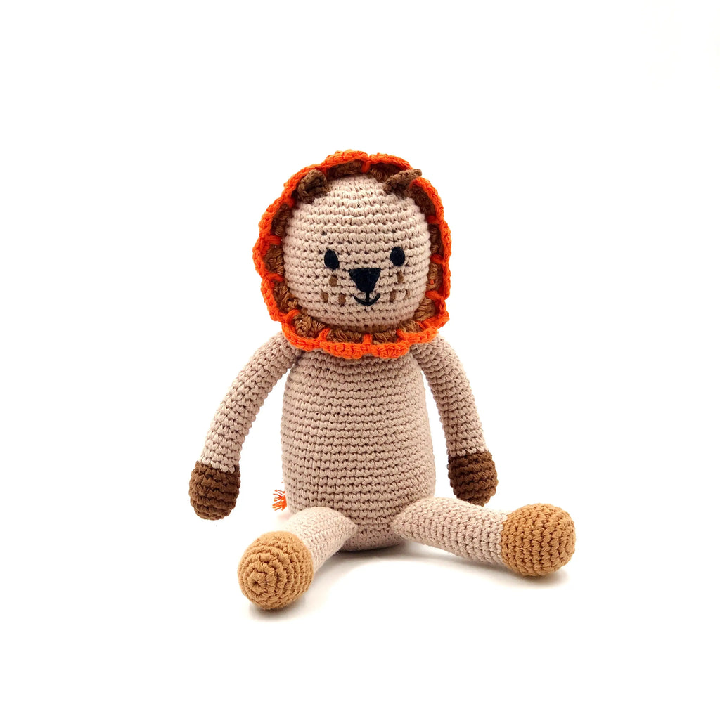 Organic Crocheted Rattle Toy | Lion