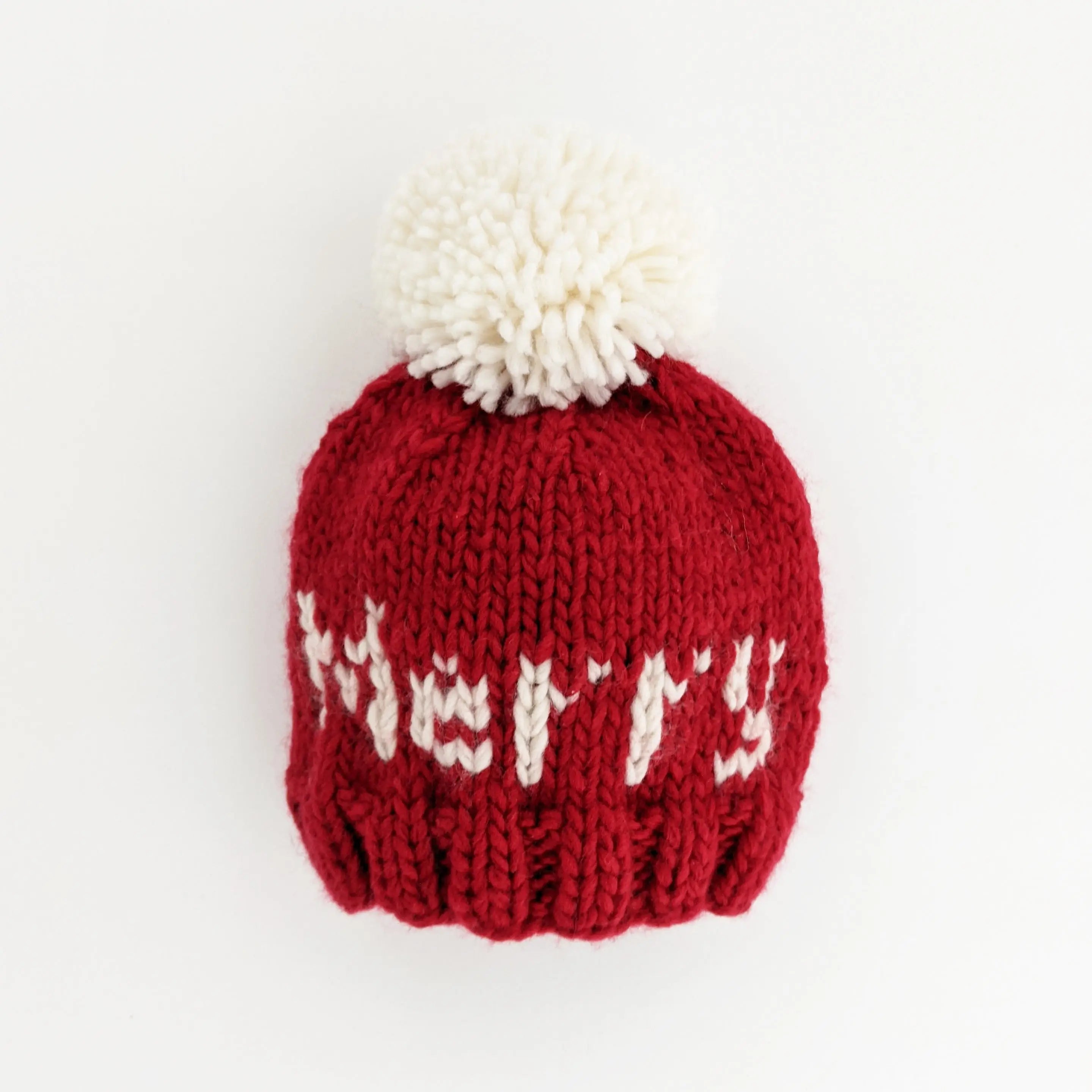 Merry Hand Knit Pom Pom Beanie Hat