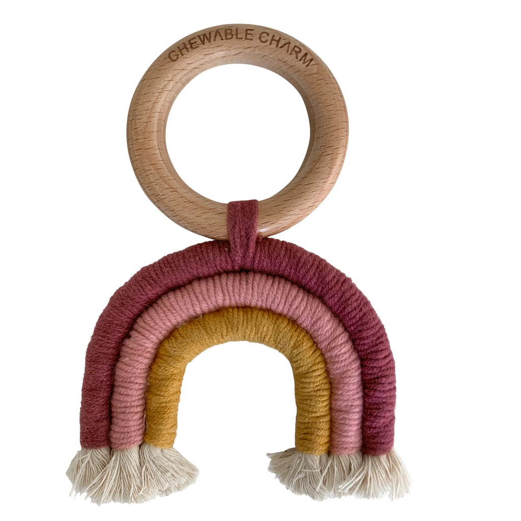 Rainbow Macrame Teether | Mustard & Berry