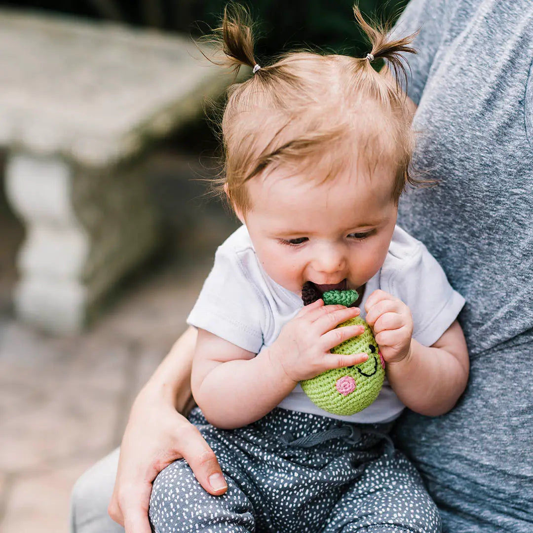 Organic Crocheted Fruit Rattle | Friendly Pear