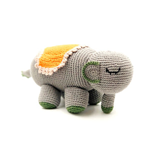 Organic Crocheted Rattle Toy | Elephant
