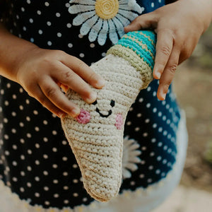 Organic Crocheted Nature Rattle | Friendly Moon