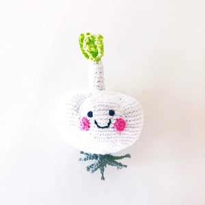 Organic Crocheted Veggie Rattle | Friendly Garlic