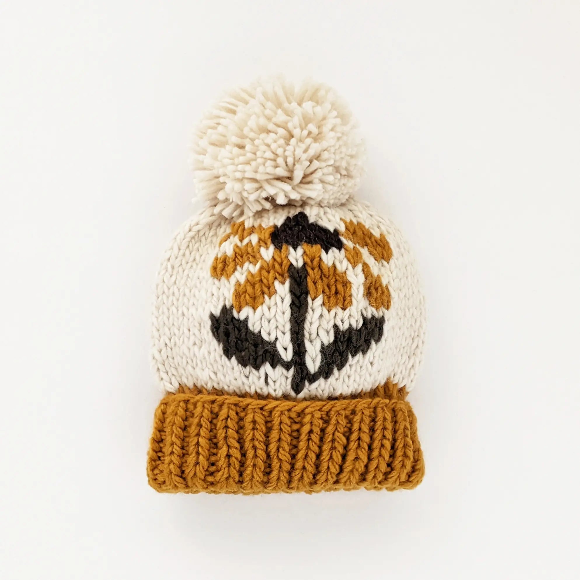 Coneflower Gold Pom Pom Beanie Hat