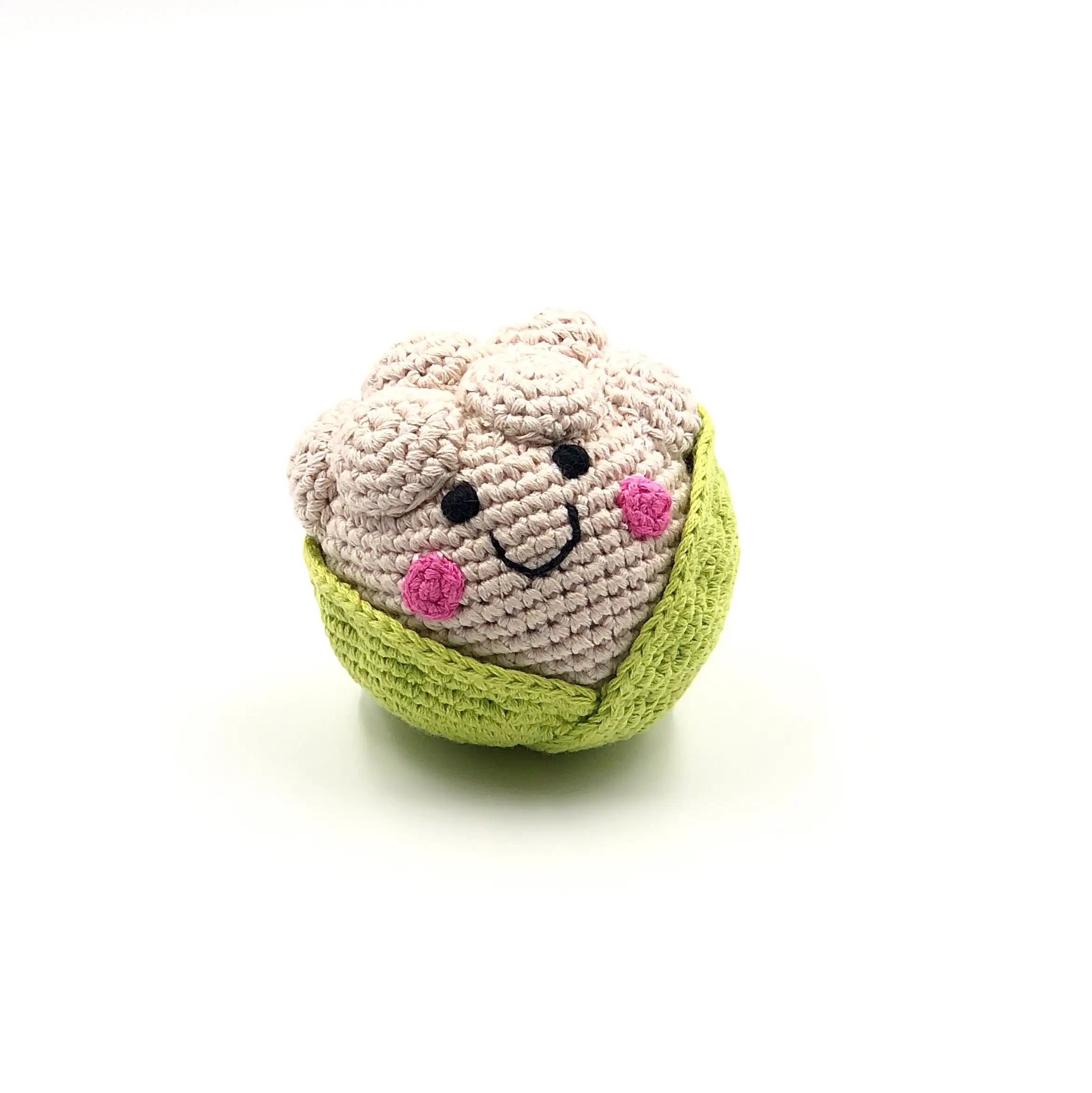 Organic Crocheted Veggie Rattle | Friendly Cauliflower