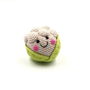 Organic Crocheted Veggie Rattle | Friendly Cauliflower