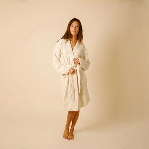 The Organic Weightless Waffle Robe - Wheat