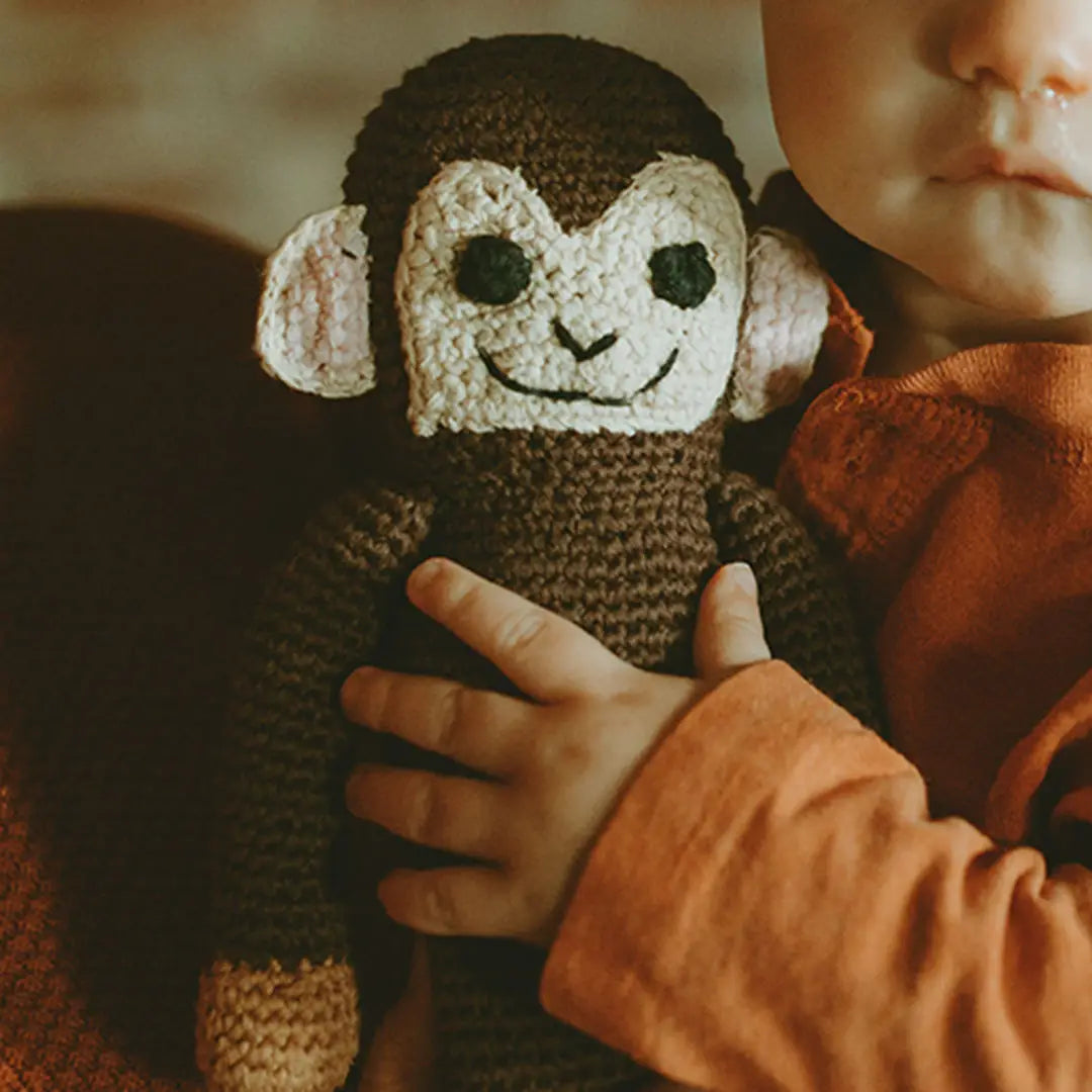 Organic Crocheted Rattle Toy | Monkey