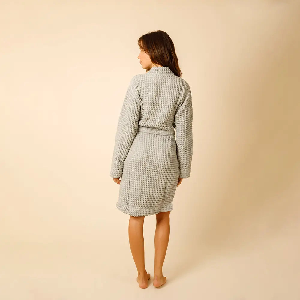 The Organic Weightless Waffle Robe - Aloe