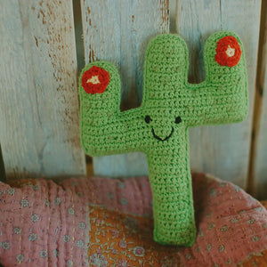 Organic Crocheted Nature Rattle | Friendly Cactus