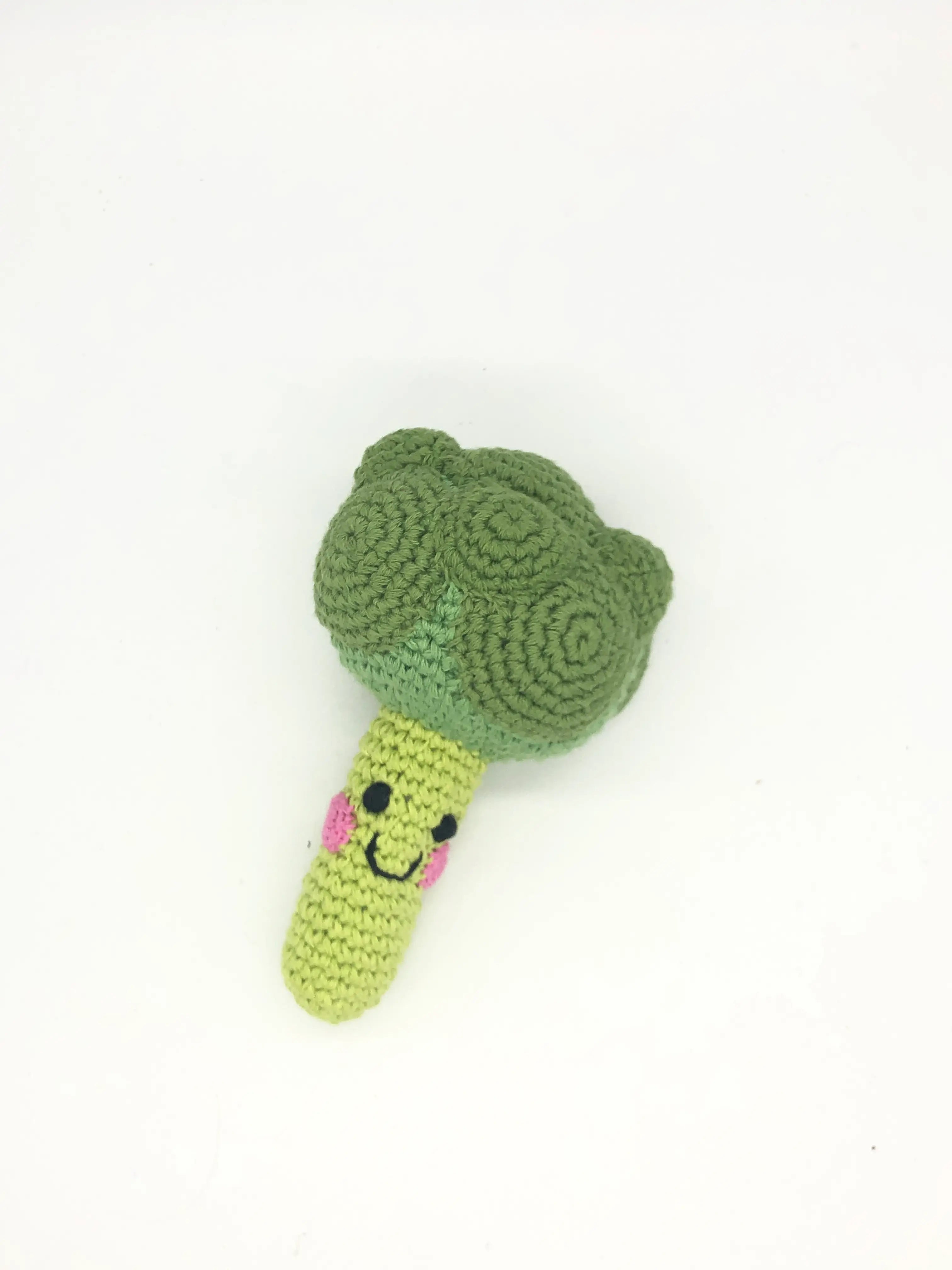 Organic Crocheted Veggie Rattle | Friendly Broccoli