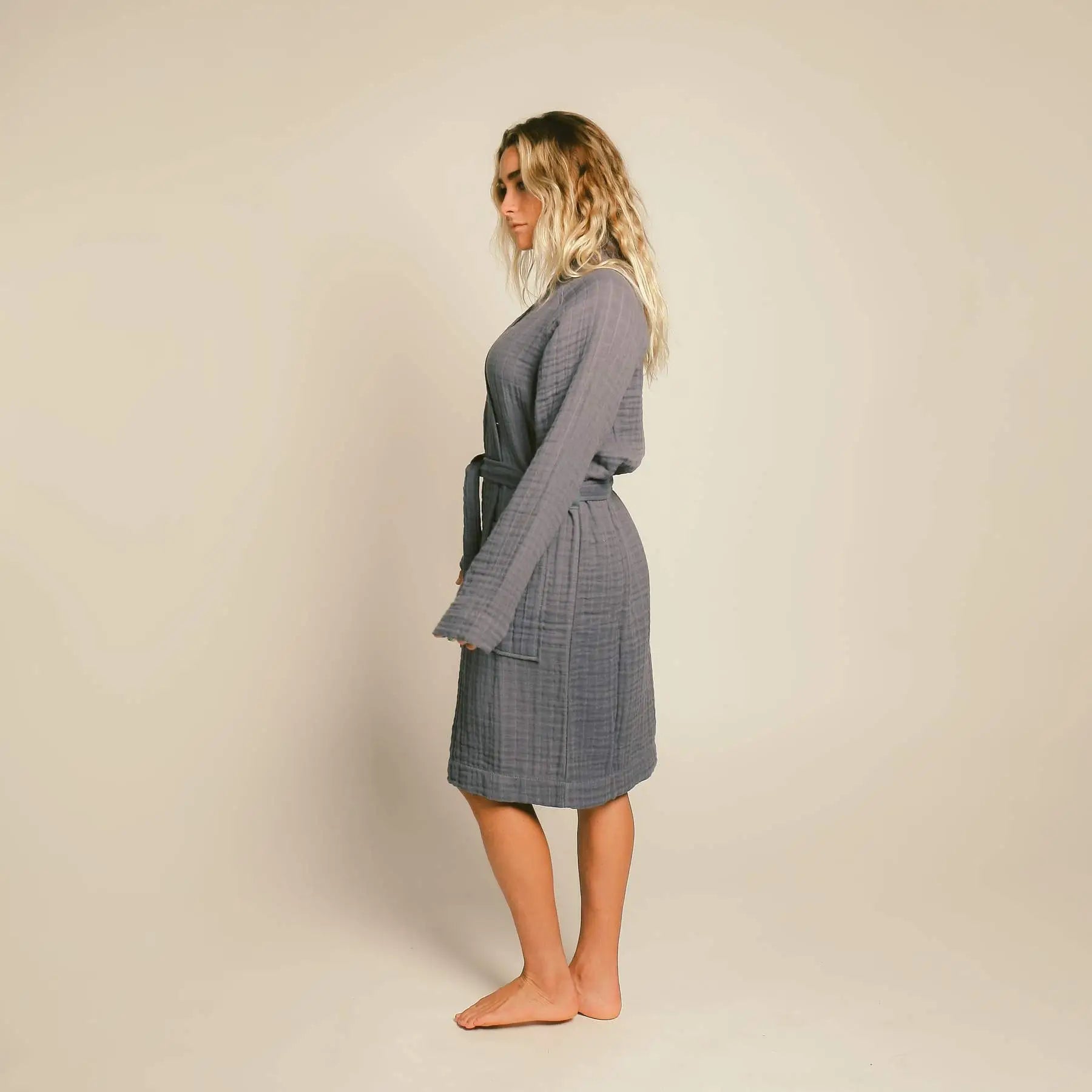 The Organic Gauzy Robe - Indigo