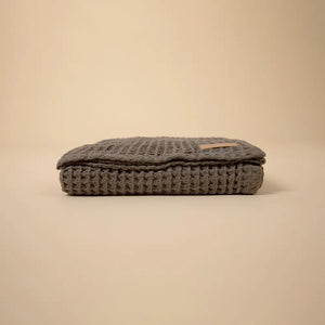 Organic Weightless Waffle Throw Blanket | Coal
