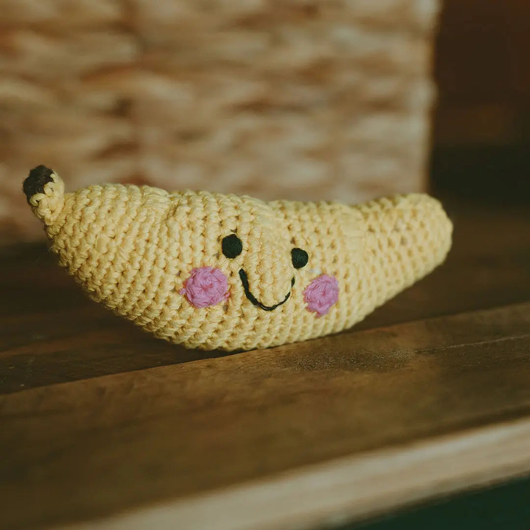 Organic Crocheted Fruit Rattle | Friendly Banana