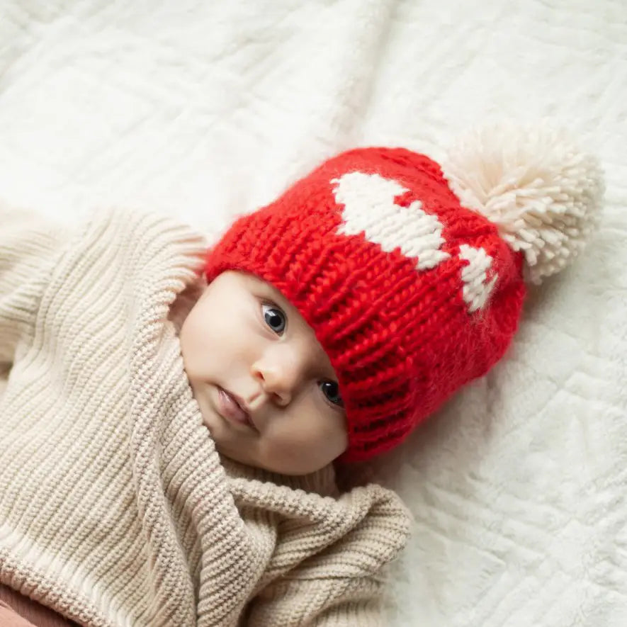 Sweetheart Valentine's Day Hand Knit Beanie Hat