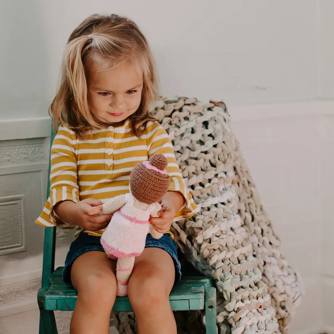 Crocheted Organic Doll | Pink Ballerina