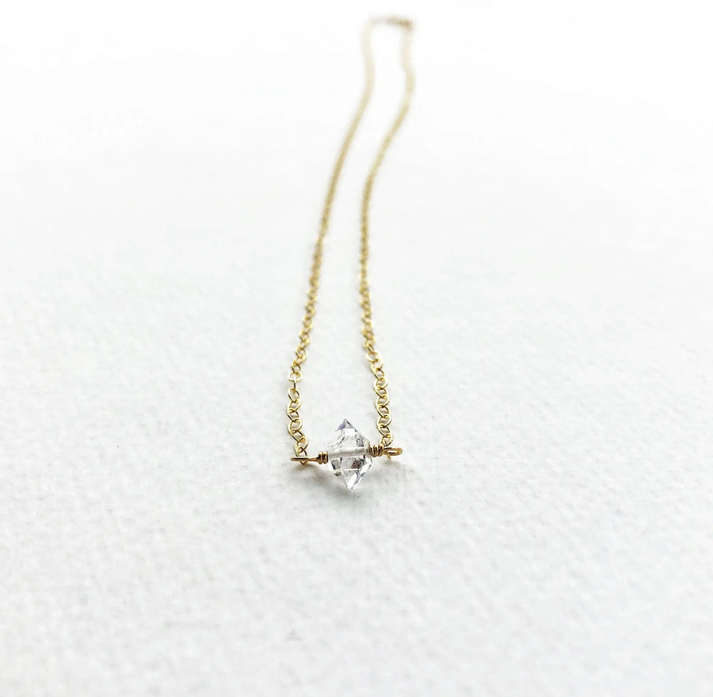 Herkimer Diamond Minimalist Necklace