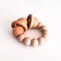Wood & Silicone Teething Rattle | Market Oatmeal