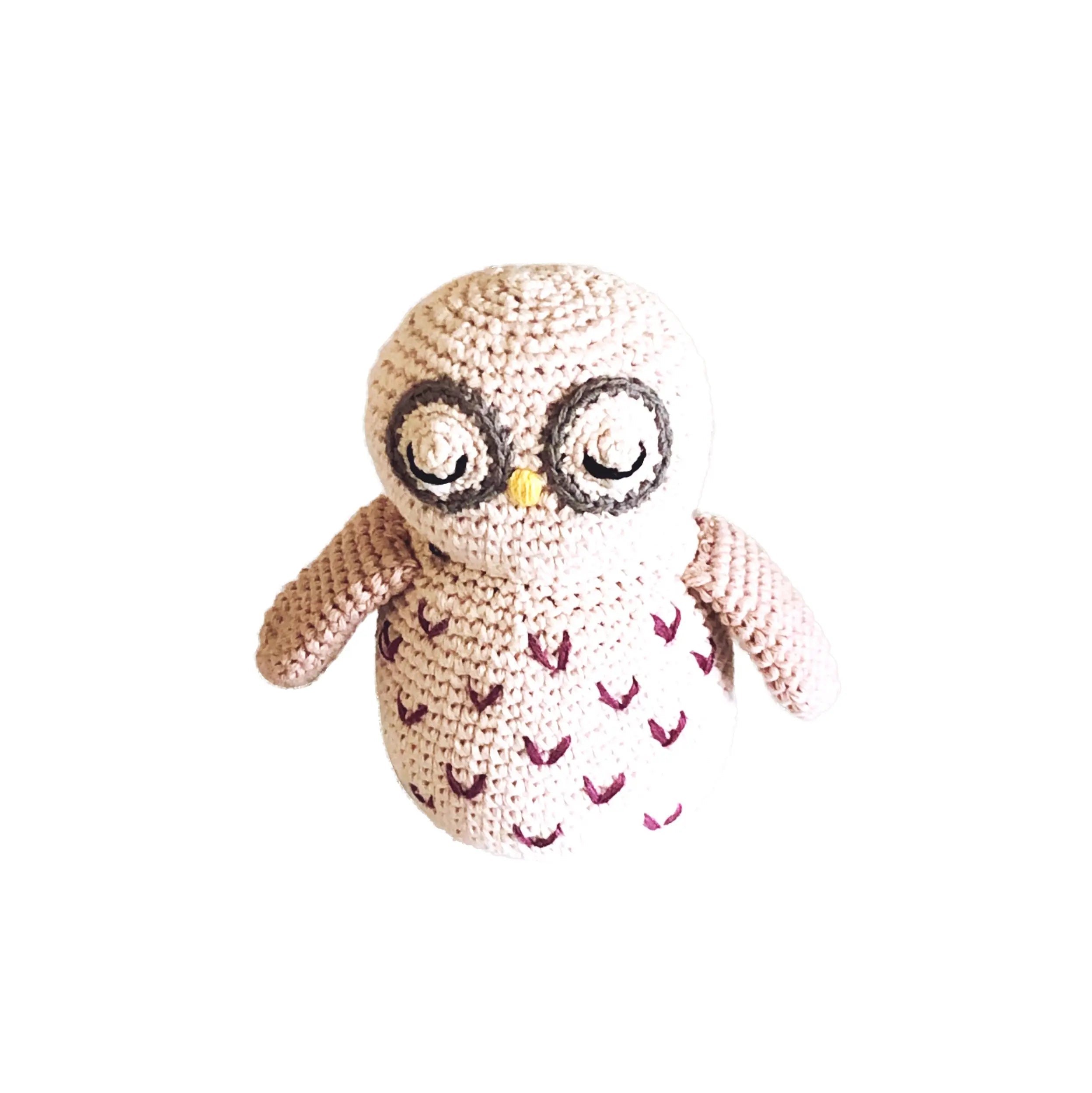 Organic Crocheted Rattle Toy | Owl