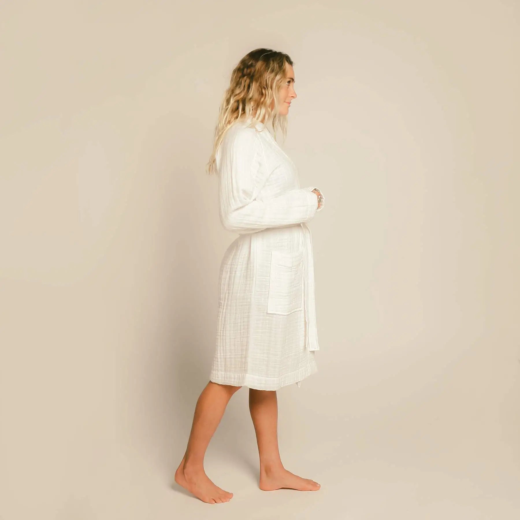 The Organic Gauzy Robe - White