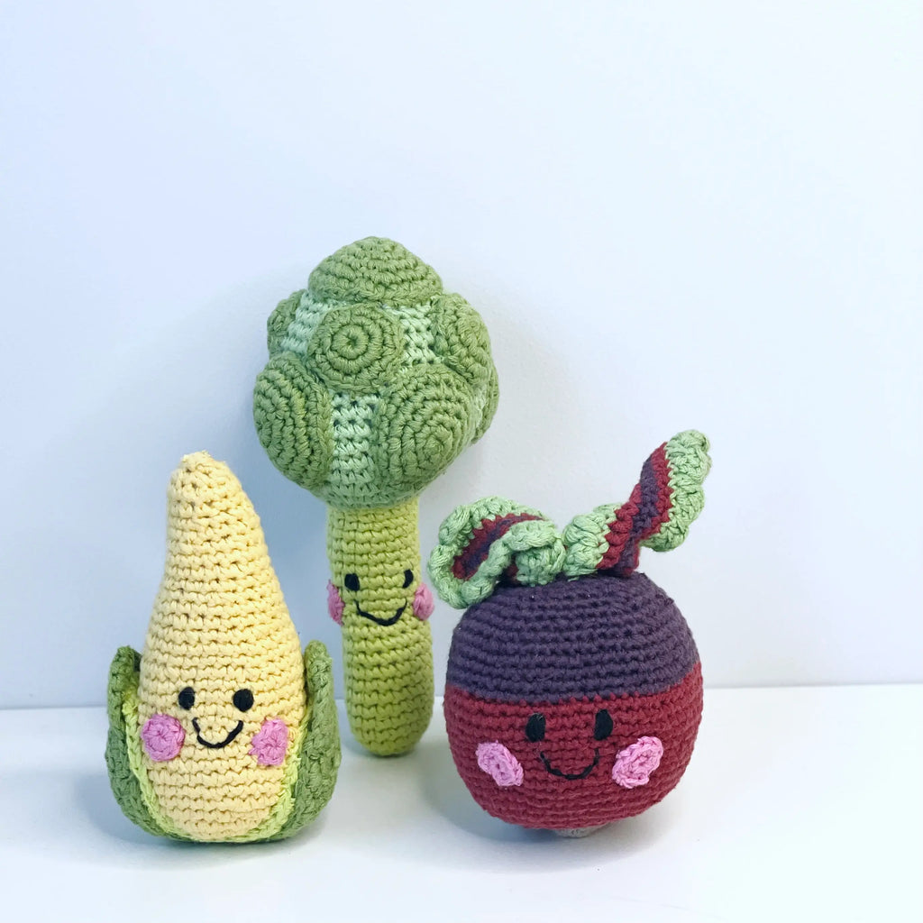 Organic Crocheted Veggie Rattle | Friendly Beet