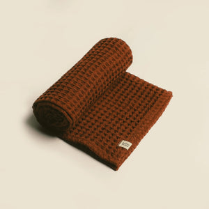 Organic Weightless Waffle Baby Blanket | Clay