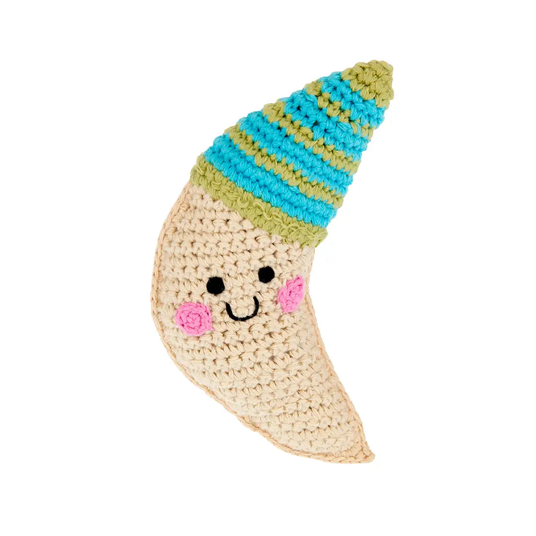 Organic Crocheted Nature Rattle | Friendly Moon