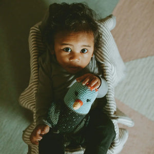Organic Crocheted Rattle Toy | Guinea Fowl