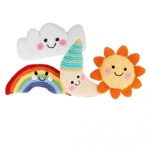 Organic Crocheted Nature Rattle | Friendly Rainbow